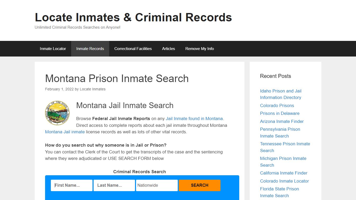 Montana Prison Inmate Search – Locate Inmates & Criminal ...